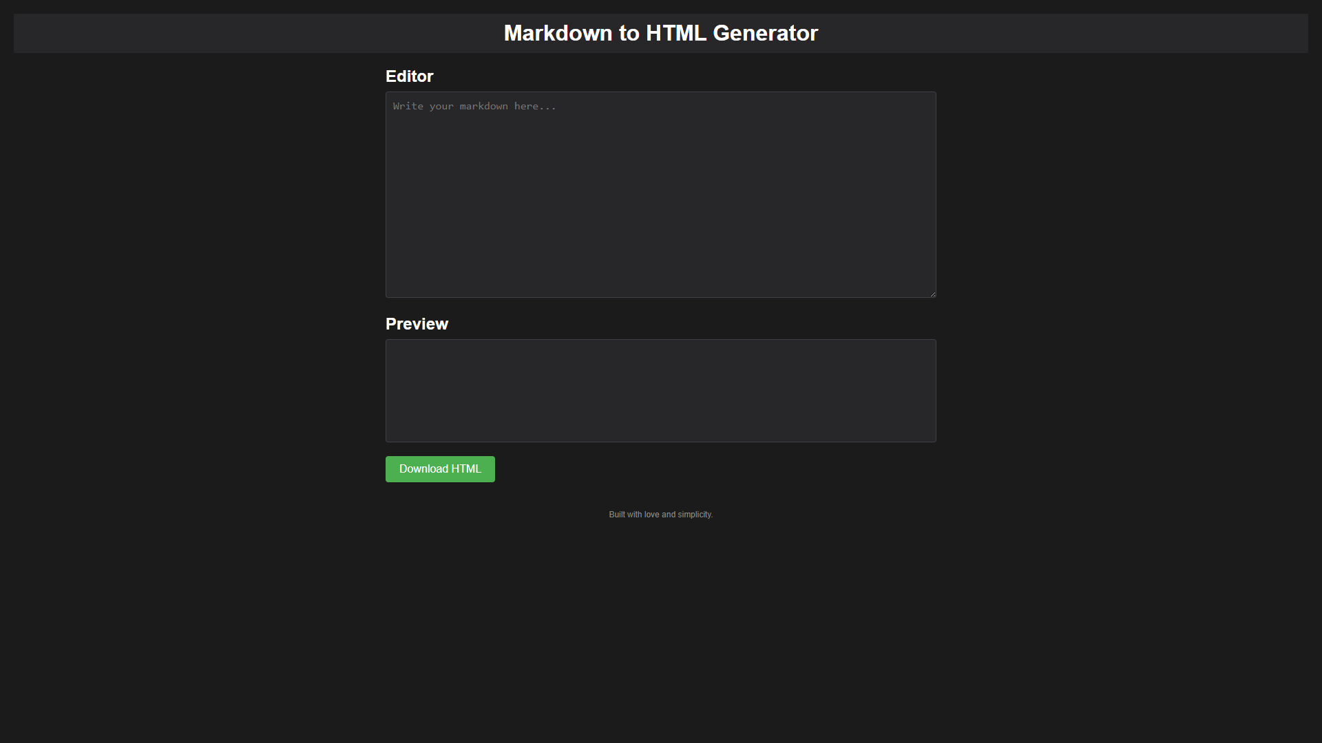Markdown To HTML Convertor